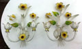 pair of toleware wall sconces